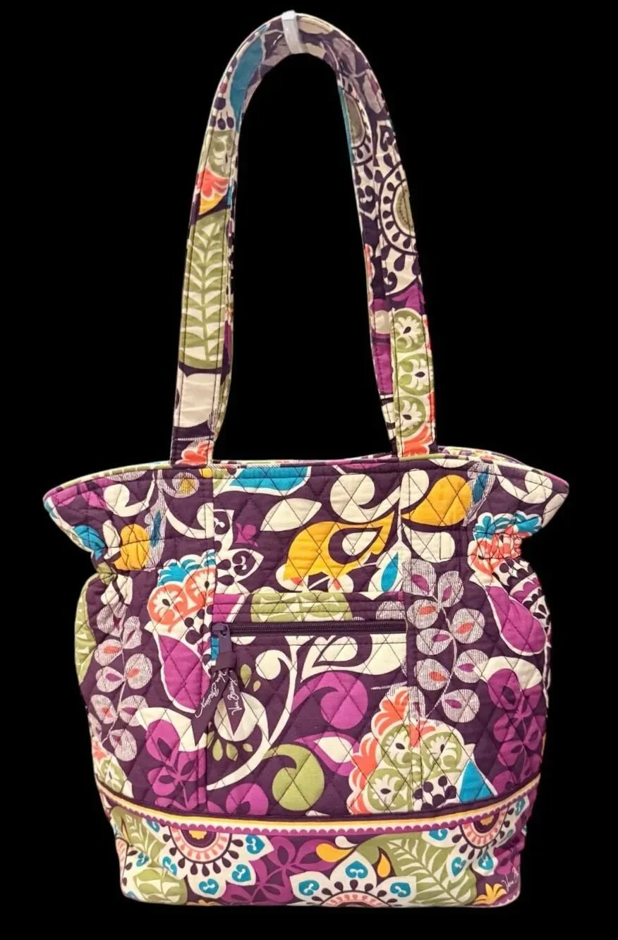 Vera Bradley Plum Crazy Glenna Shoulder Bag Quilted Retired Boho